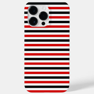 Red Black and white stripes design Case-Mate iPhone 14 Pro Max Case