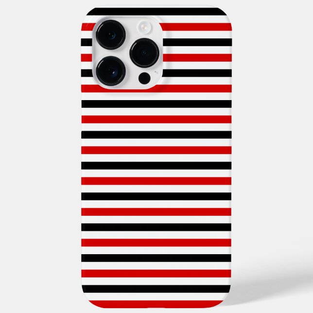 Red Black and white stripes design Case-Mate iPhone Case (Back)