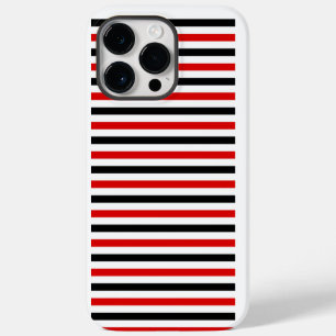 Red Black and white stripes design iPhone 14 Pro Max Case