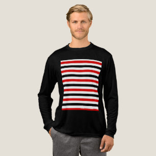Red Black and white stripes design Tri-Blend Shirt