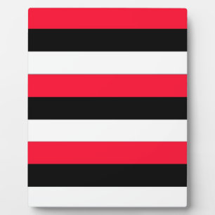 Red, black and white stripes plaque