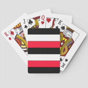 Red, black and white stripes playing cards