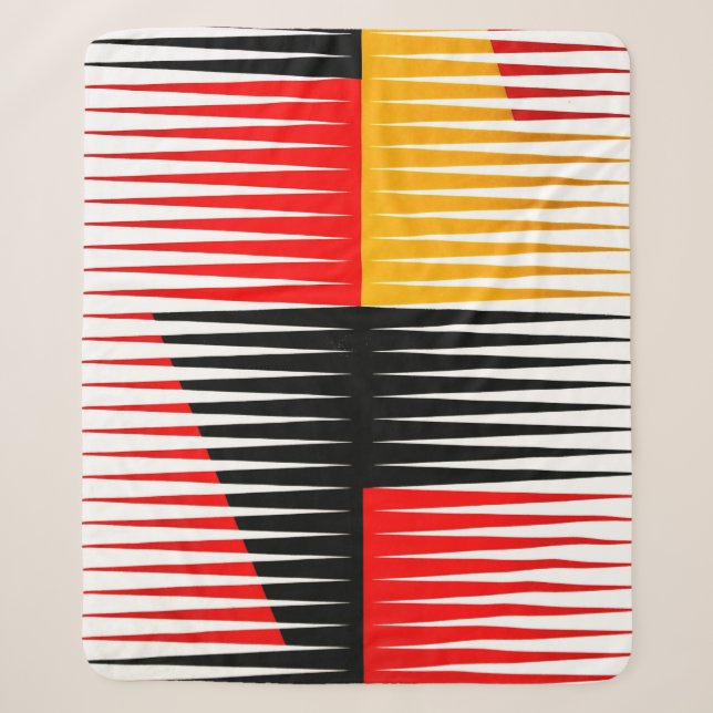 Red, black, and yellow artwork sherpa blanket (Front)