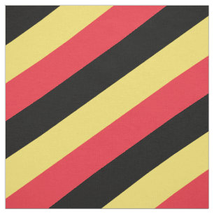 Red, black and yellow striped pattern fabric