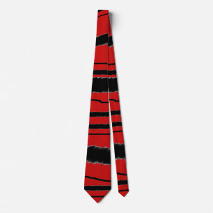 Red Black Animal Print Suit Shirt Accessory Tie