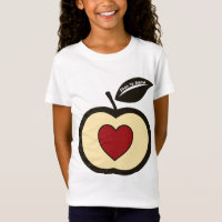 Red & Black Apple + Heart Food To Grow T-shirt