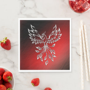 Red Black Ashes and Phoenix  Napkin