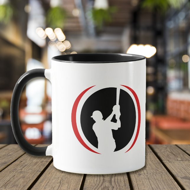Red Black Baseball Batter Logo Mug (Creator Uploaded)