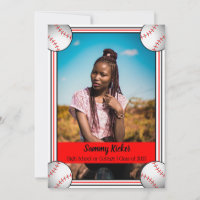 Red & Black Baseball Graduation