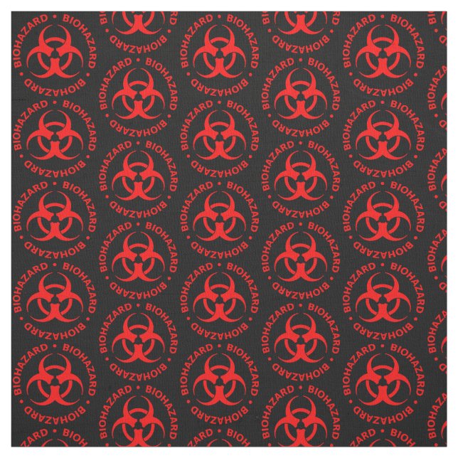 Red & Black Biohazard Symbol Fabric (Swatch)