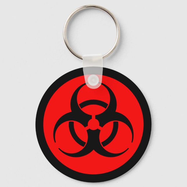 Red & Black Biohazard Symbol Keychain (Front)