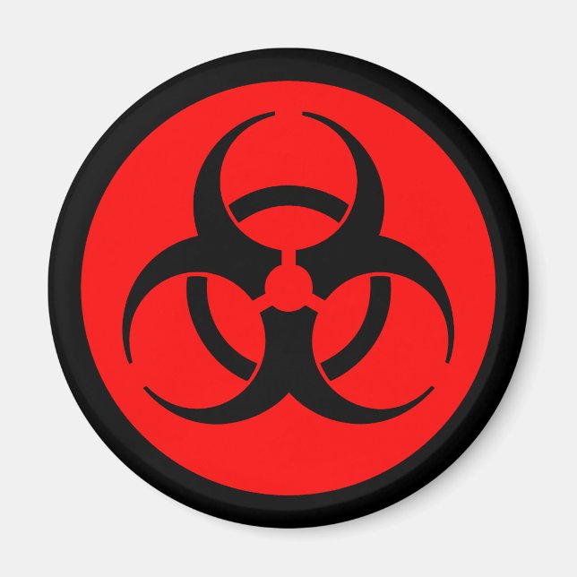 Red & Black Biohazard Symbol Magnet (Front)