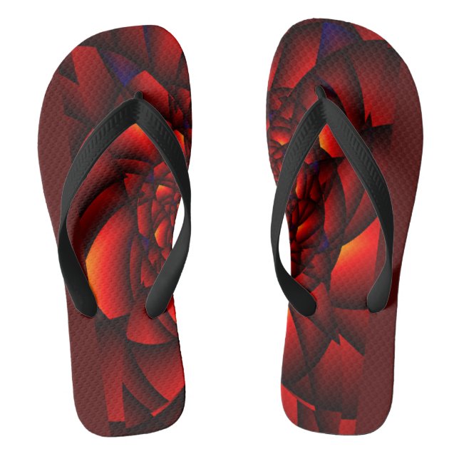 Red Black Blue Petal Jandals (Footbed)