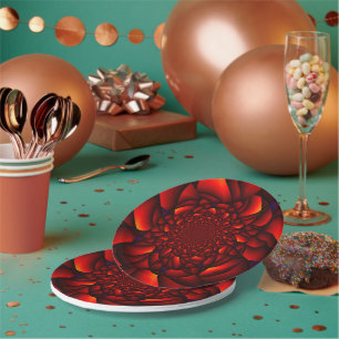 Red Black Blue Petal Paper Plate