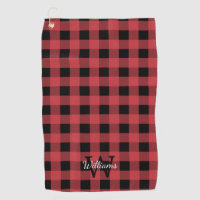 Red & Black Buffalo Check Monogram