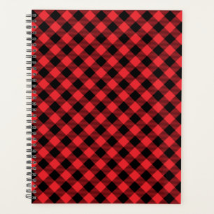 Red Black Buffalo Check Plaid Planner