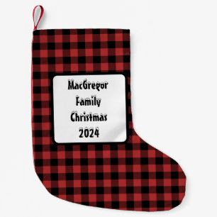 Red Black Buffalo Check Plaid Small Christmas Stocking