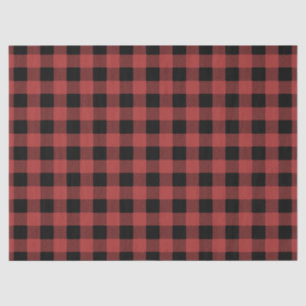 Red Black Buffalo Plaid Gingham Lumberjack Tissue Paper