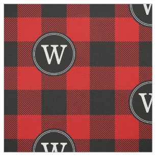 Red Black Buffalo Plaid Lumberjack 1IR Monogram Fabric