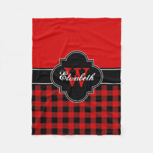 Red Black Buffalo Plaid Lumberjack CB 1IQIRN Fleece Blanket