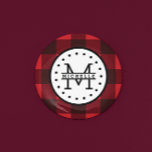 Red black Buffalo Plaid Lumberjack Name Monogram 3 Cm Round Badge<br><div class="desc">Red black Buffalo Plaid Lumberjack Name Monogram Button Just for you.</div>