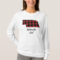 Red Black Buffalo Plaid Nebraska Girl