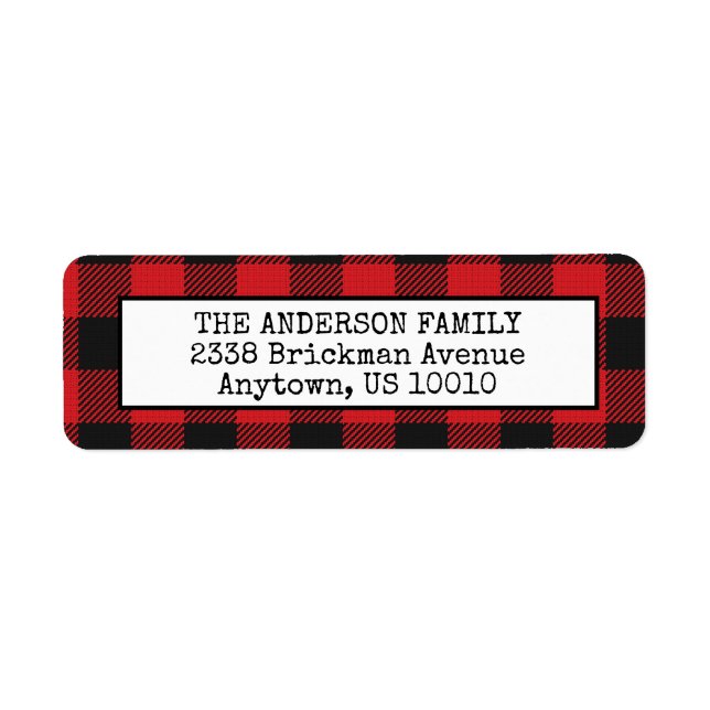 Red Black Buffalo Plaid Rustic Mountain Christmas (Front)
