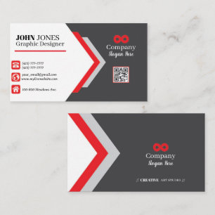 Red & Black Business Cards 8 Pack of 100