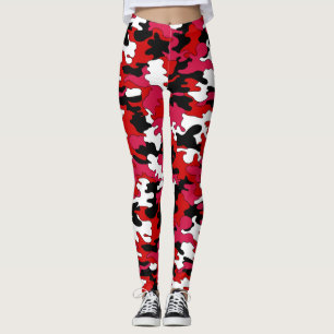 Red & Black Camo Leggings