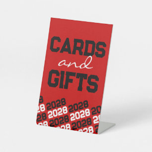 Red & Black Cards & Gifts Graduation Table Pedestal Sign