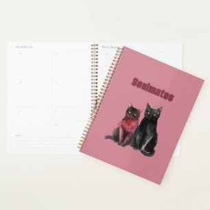 Red Black Cats Soulmates Planner