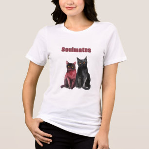Red Black Cats Soulmates Tri-Blend Shirt