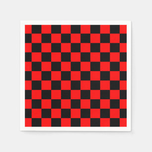 Red Black Checkerboard Napkin
