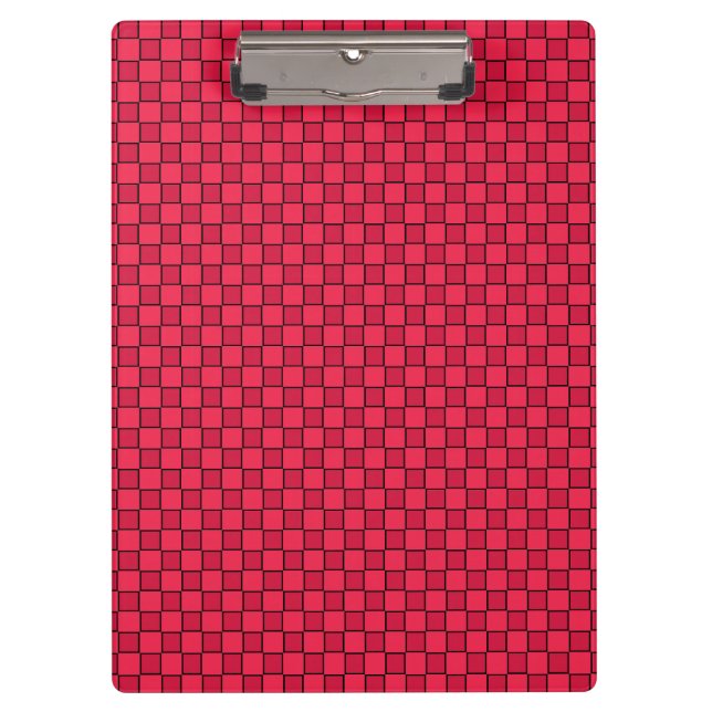 Red Black Chequerboard Clipboard (Front)