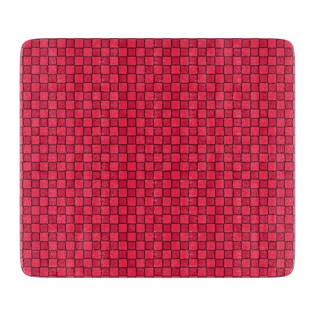 Red Black Chequerboard Cutting Board (Front)