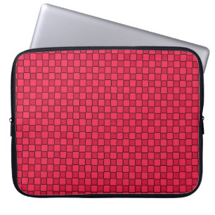 Red Black Chequerboard Laptop Sleeve
