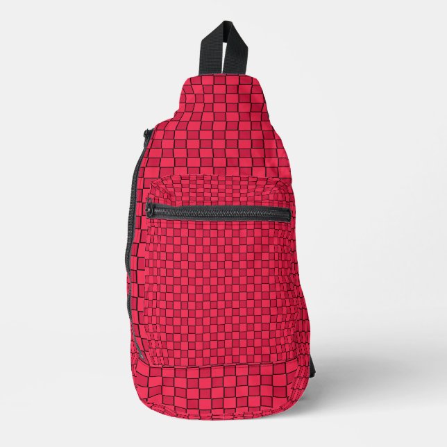 Red Black Chequerboard Sling Bag (Front)