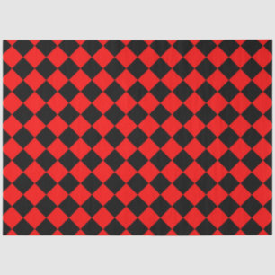 Red Black Chequered Diamond Pattern Tissue Paper