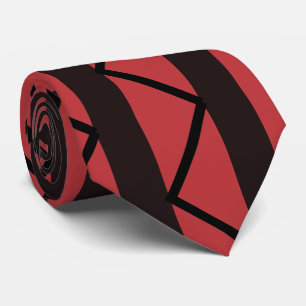 Red Black Chevron Stripe Pattern Tie