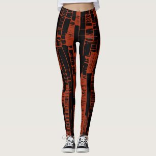 red & black chic  leggings