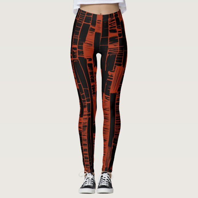 red & black chic  leggings (Front)