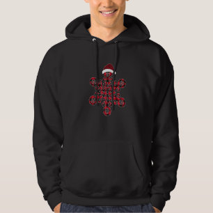 Red & Black Christmas Buffalo Plaid Snowflakes San Hoodie