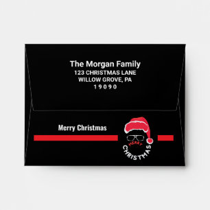 Red Black Christmas Holiday Party Envelope