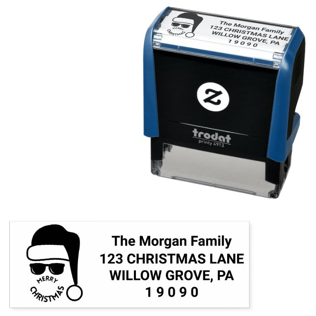 Red Black Christmas Holiday Party Self-inking Stamp (In Situ)