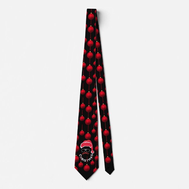 Red Black Christmas Holiday Party Tie (Front)