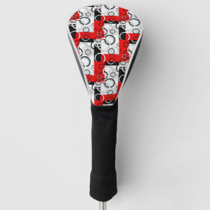 Red Black Circles Sherpa Throw Golf Head Cover