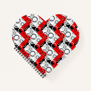 Red Black Circles Sherpa Throw Notebook