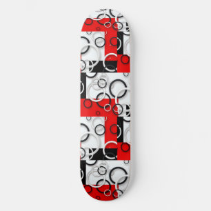 Red Black Circles Sherpa Throw Skateboard