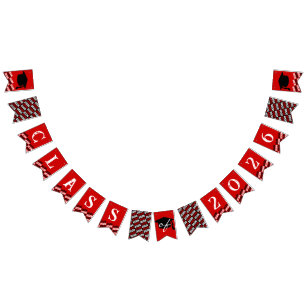 Red Black Class of 2026 Graduation Hanging Banner