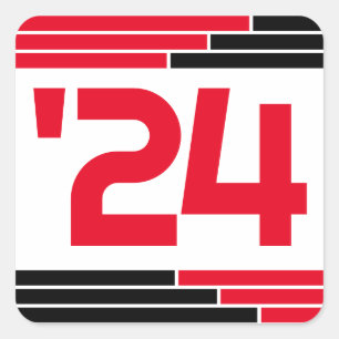Red & Black Class of '24 Graduation Square Sticker